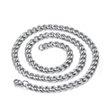 Silberne Edelstahl-Panzerkette mit Karabinerverschluss in spiralförmiger Anordnung - 4.4mm*61cm Stahl NK Kette Ohne Anhänger