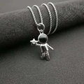 Collier pendentif astronaute hip hop en acier inoxydable avec étoile et chaîne - Pendentif Seul de Couleur Argentée