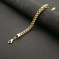 Bracciale da uomo a catena cubana placcato oro lucido con robusta chiusura a moschettone - 6mm*22cm / Oro