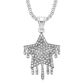 Collana con ciondolo a stella sciolta in argento con cristalli e catena a maglia quadra - Solo ciondolo d'argento