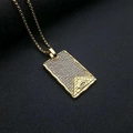 Gold plated hip hop necklace with iced-out pyramid and eye of providence pendant - Gold Pendant Only / Gold