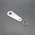 Stainless steel motorcycle bell hanger mount with brushed finish and metal ring set - Teardrop With Keyring / Silver Style B (PJ001)