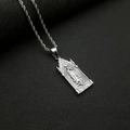 Collier Hip Hop argenté avec pendentif Vierge Marie et chaîne en acier inoxydable - Pendentif Seul de Couleur Argentée