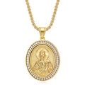 Collier avec pendentif Saint Jude doré orné de cristaux et une chaîne à maillons carrés - Or Pendentif Seul (Sans Chaîne)