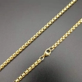 18K gold plated stainless steel box chain necklace with lobster clasp on black background - 3.0*60CM Gold Box Chain / Gold