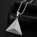 Collana con pendente a piramide d'argento in acciaio inossidabile con catena a scatola - Ciondolo Singolo Color Argento
