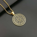 Hiphop titaniumstaal vergulde hexagram ster en rune alfabet cirkel hanger ketting sieraad - Alleen Hanger (Zonder Ketting) / Goud