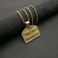 Iced out gold Last Supper pendant necklace with sparkling zircons on a round box chain - Medium Pendant Only (Without Chain)