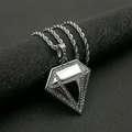 Hip-Hop Silber Diamant Anhänger Kette mit Zirkon-Pave auf dicker Seilkette - Nur Anhänger (Keine Kette) / Silber