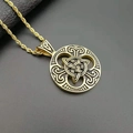 Collana con ciondolo nodo celtico Triquetra vichingo nordico in acciaio dorato - Solo ciondolo dorato