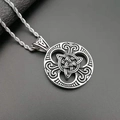 Collar vikingo vintage con colgante de nudo celta en acero inoxidable plateado - Solo colgante plateado