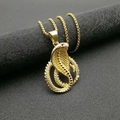 Collana con ciondolo a cobra in acciaio inossidabile dorato e cristalli rossi - Solo ciondolo dorato