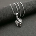 Zilveren biddende engel hanger met sprankelende strasstenen aan een box-ketting - Stijl B Zilveren Hanger Zonder Ketting