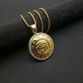 Iced-out Eye of Horus pendant necklace in gold-plated steel with sparkling crystals - Gold Pendant Only