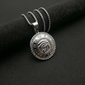 Silver Eye of Horus pendant necklace with white rhinestones on a black cylinder - Silver Pendant Only