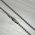 Detail van 3mm roestvrijstalen bolletjesketting met karabijnsluiting en verbinding - Zilver 3mm*61cm Bolletjesketting