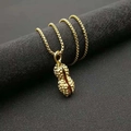 Collana hip hop con ciondolo a forma di arachide placcato oro su supporto da esposizione - Solo Ciondolo (Senza Catena) / Oro
