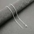 Polished silver stainless steel box chain necklace with lobster clasp on display stand - 1.9mm*61cm / Silver