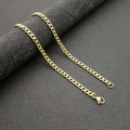 Collier chaîne cubaine style hip-hop en acier inoxydable plaqué or avec fermoir mousqueton - Chaîne NK Dorée 4.4mm*61cm