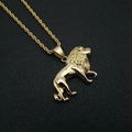 Polished gold stainless steel lion pendant necklace for men hip hop style accessory - Gold Pendant Only