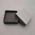 Elegant black square jewelry box with shell pattern embossing and sponge insert - Fan Pattern Black