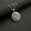 Medaglione calendario azteco vintage in argento con collana catena a maglia - Color Acciaio Solo Ciondolo (Senza Catena)