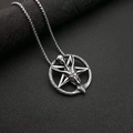Ciondolo gotico Baphomet con testa di capra pentagramma su catena in acciaio - Color Acciaio Ciondolo Solo (DW358)