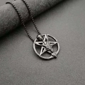 Gothic Baphomet pendant necklace with stainless steel pentagram and goat head design - Black Pendant Only (DW358)
