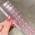 Adesivi per unghie glitterati rosa con stelle dorate ed effetto sfumato in set - Stile TL367 (TL367) / Fogli Singoli