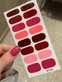 Detailansicht der LT-009 Nagelfolien in 14 Größen mit rot-rosa Farbverlaufseffekt - LT-009 / Einzelblätter