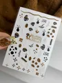 Adesivi per nail art con rilievo 3D di chicchi di caffè e decorazioni enjoy life testo - Tema Vita da Caffè (#287) / Con Confezione in Cartoncino