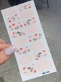 Detalle de las pegatinas para uñas LT-054 con tulipanes rosas y motivos de hojas - Estilo Floral de Tulipán (LT-054) / Hojas Individuales