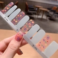 Haze-blaue Gel-Nagelaufkleber mit bunten handgezeichneten Graffiti-Herz- und Blumenmustern - Dunstiges Blau Handgemaltes Muster (TL356) / Einzelblätter