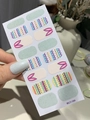 Dettaglio adesivi per unghie pasquali LT-194 con glitter verdi e motivi a orecchie di coniglio - Stile Coniglietto Uovo di Pasqua (LT-194)