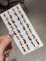Detail der selbstklebenden LT-064 Nagelsticker mit Goldwellen und blauen Akzenten - Abstrakte Wellen-Farbspleiß (LT-064) / Einzelblätter