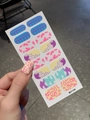 Detalle de pegatinas de uñas LT-070 con varios diseños y juego de láminas de 14 piezas - LT-070 / Hojas Individuales
