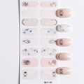 Pegatinas de uñas rosa y blanco con pan de oro y purpurina, set manicura LT-181 - LT-181(LT-181) / 16 Piezas