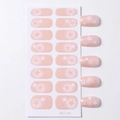 Pegatinas de uñas degradadas rosas con estrellas y purpurina plateada para manicura - 16 Piezas