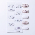 Adesivi per nail art floreali LT-165 con paillettes viola e petali di fiori bianchi - Stile Floreale E Brillantini (LT-165) / 16 Pezzi