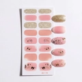 Pegatinas de uñas impermeables en rosa degradado y purpurina dorada champán LT-179 - 16 Piezas