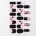 Adesivi per unghie rosa e neri con stelle e glitter, confezione da 14 pezzi LT-077 - Stile Glitter Stella Nero Rosa (LT-077) / 16 Pezzi