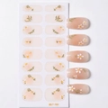 Adesivi per unghie floreali LT-168 con margherite e campioni di unghie finte rosa nude - Stile Margherita Bianca (LT-168) / 16 Pezzi