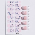 Adesivi per unghie floreali scintillanti LT-166 con glitter blu e piccoli fiori bianchi - Stile Paillettes Floreali Rosa Pallido (LT-166) / 16 Adesivi/Foglio