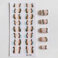 Kit stickers ongles minimalistes avec motifs vagues abstraits et pois design LT-064 - 16 Pièces