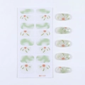 Autocollants d'ongles printaniers à fleurs marguerites et aquarelle verte LT-177 - 16 Pièces