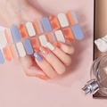 Regenbogen Gel-Nagelaufkleber mit orangefarbenem Marmordesign und Hochglanz-Finish - Orange Smudge-Stil (SS-039)