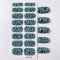 Moderne minzgrüne Nagelaufkleber mit schwarzem Leopardenmuster und glänzendem Finish - Minzgrüner Leopard-Druck (LT-059) / 16 Tipps