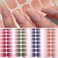 Set of 4 gradient nail stickers showing application and color variants in rich tones - Gradient Color Collection 1 (CSZH-1)