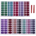 12er-Set Glitzer Nagellack Aufkleber in verschiedenen Farben inklusive Nagelfeilen Set - CS Glitzer-Serie