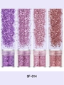 Set di 4 vasetti di glitter esagonali per unghie nei toni viola, rosa e rame lucido - Mix Viola Scuro Rame (SF-014) / Standard